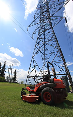 Power line grass mowing