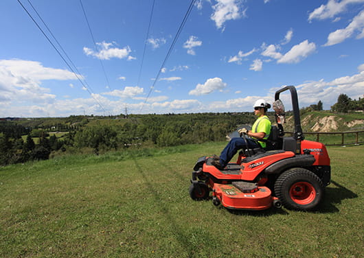 Power line grass mowing